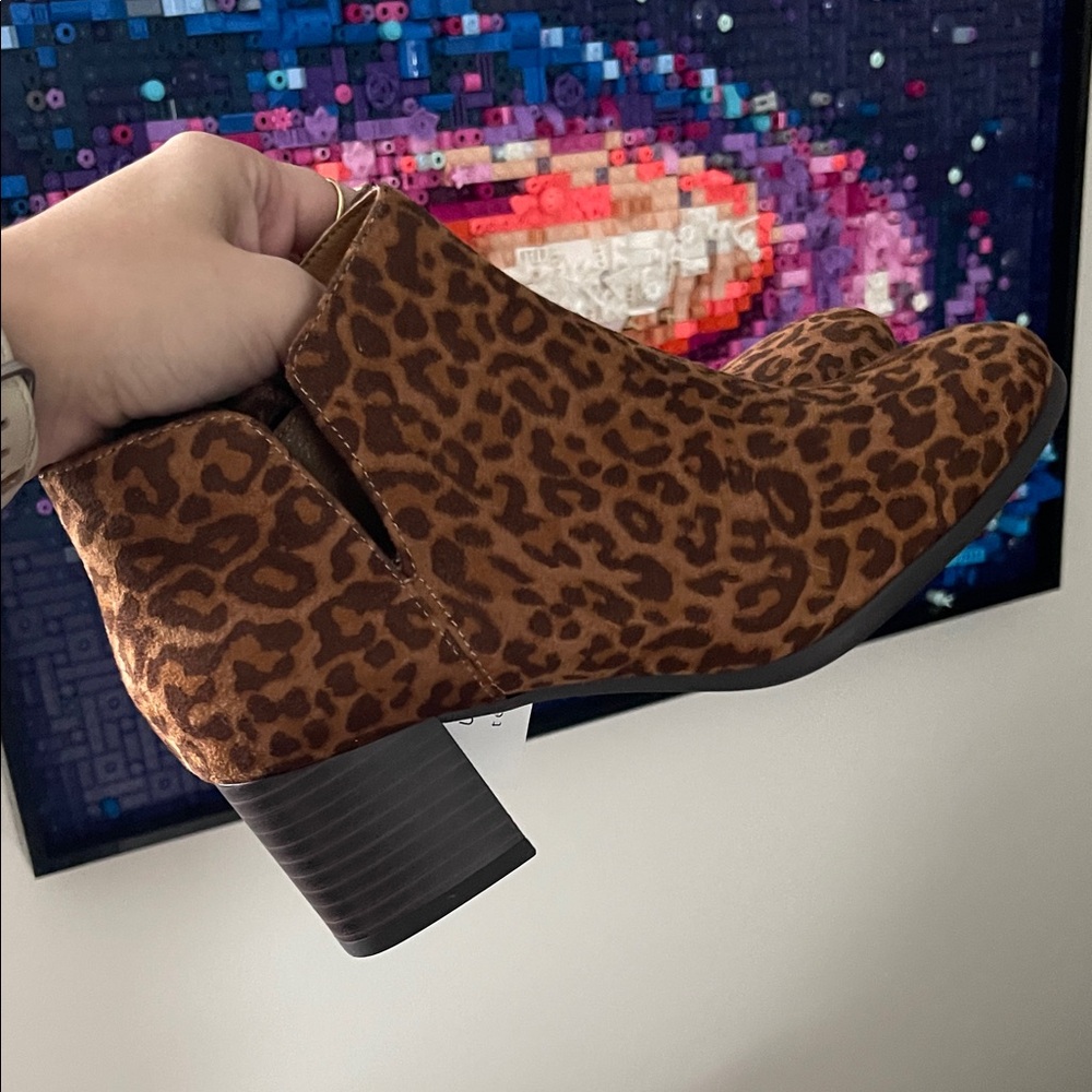 Kim Rogers Brown Leopard Ankle Booties